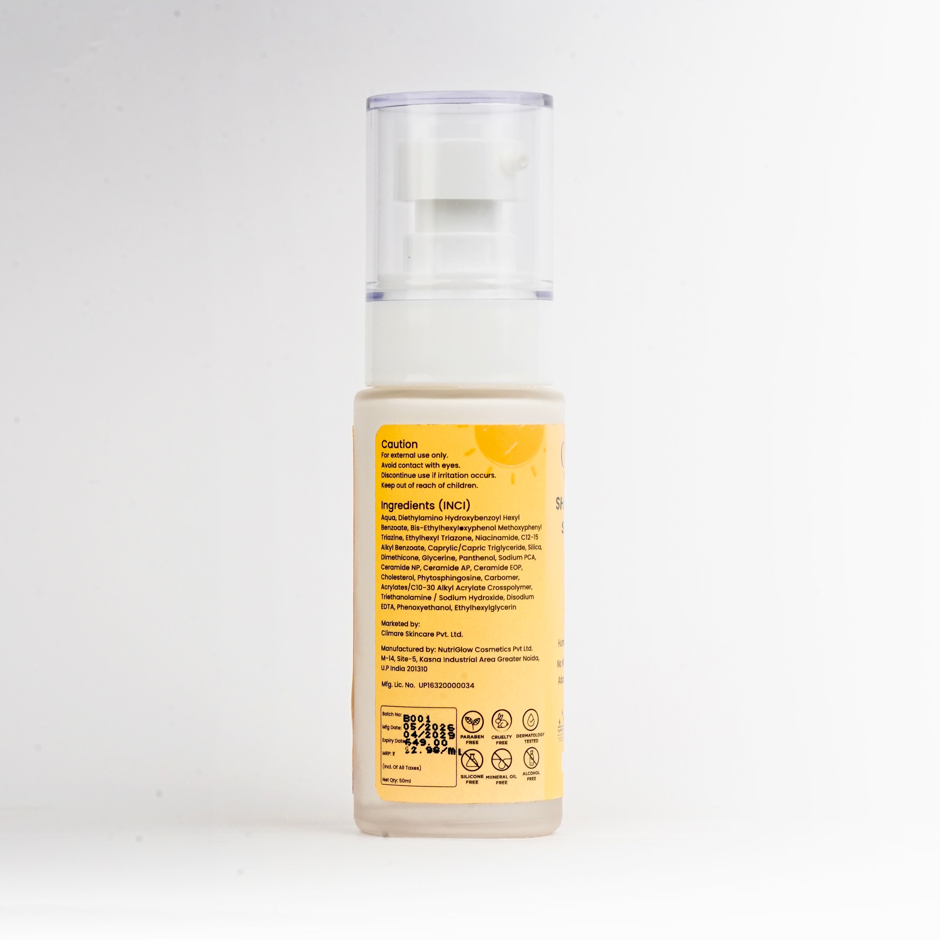 CLIMARE SPF 50 PA++++ Invisible Sunscreen | Lightweight Gel | No White Cast | Broad Spectrum UVA/UVB Protection | 50ml